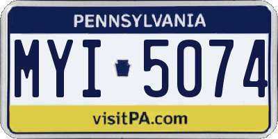 PA license plate MYI5074