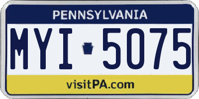 PA license plate MYI5075