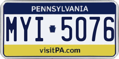 PA license plate MYI5076