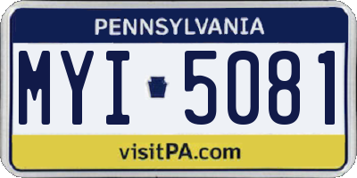 PA license plate MYI5081