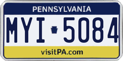 PA license plate MYI5084