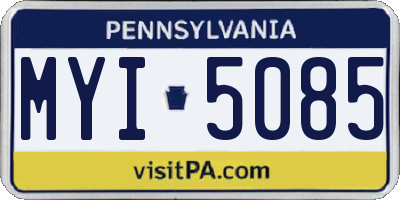 PA license plate MYI5085