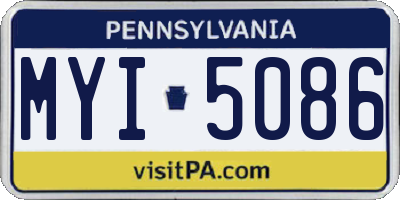 PA license plate MYI5086