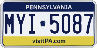PA license plate MYI5087