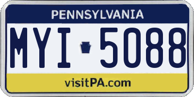 PA license plate MYI5088