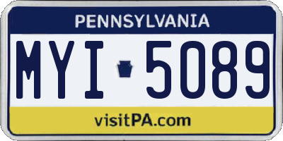 PA license plate MYI5089