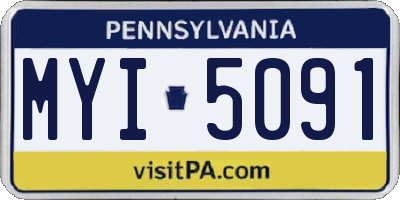 PA license plate MYI5091