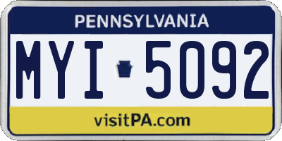 PA license plate MYI5092