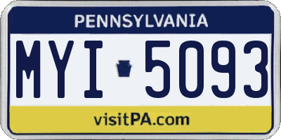 PA license plate MYI5093