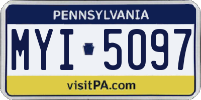 PA license plate MYI5097