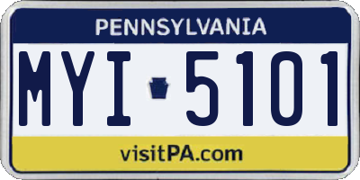 PA license plate MYI5101