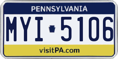PA license plate MYI5106
