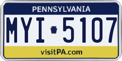PA license plate MYI5107