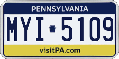 PA license plate MYI5109