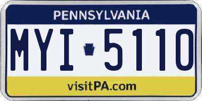 PA license plate MYI5110
