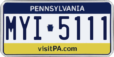 PA license plate MYI5111