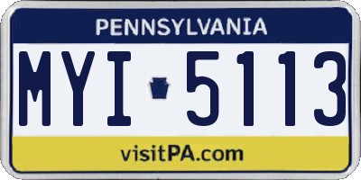 PA license plate MYI5113