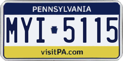 PA license plate MYI5115