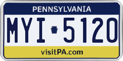 PA license plate MYI5120