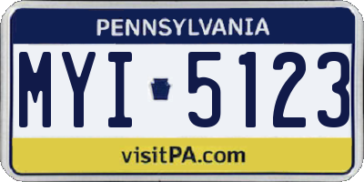 PA license plate MYI5123