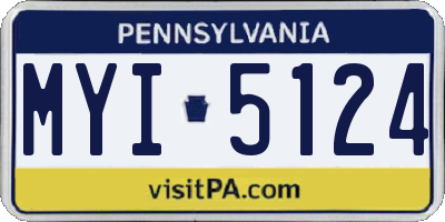 PA license plate MYI5124