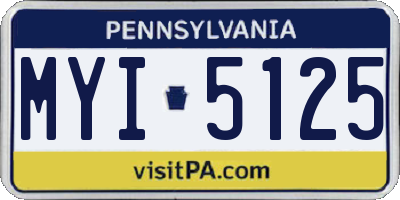 PA license plate MYI5125