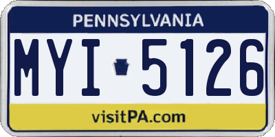 PA license plate MYI5126