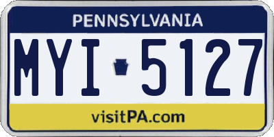 PA license plate MYI5127