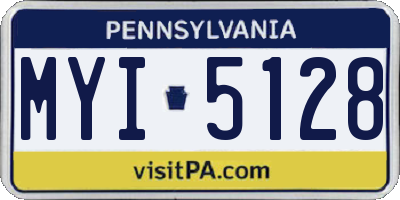 PA license plate MYI5128