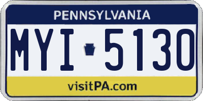 PA license plate MYI5130