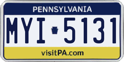 PA license plate MYI5131