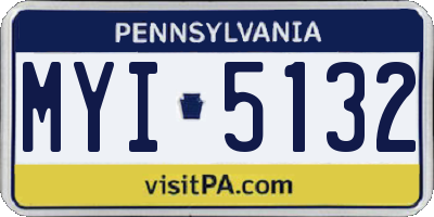 PA license plate MYI5132