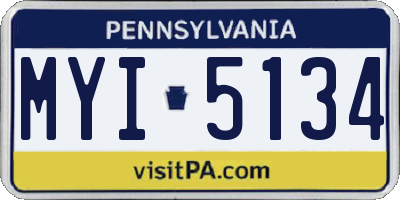 PA license plate MYI5134