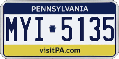 PA license plate MYI5135