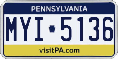PA license plate MYI5136