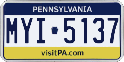 PA license plate MYI5137
