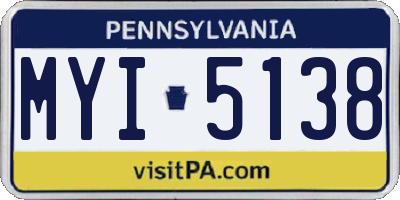 PA license plate MYI5138