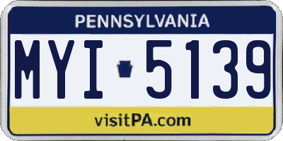 PA license plate MYI5139