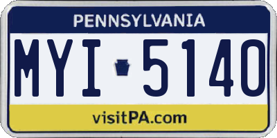 PA license plate MYI5140