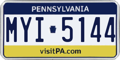 PA license plate MYI5144