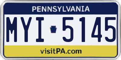 PA license plate MYI5145