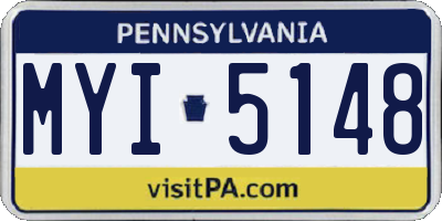PA license plate MYI5148
