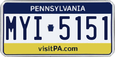 PA license plate MYI5151