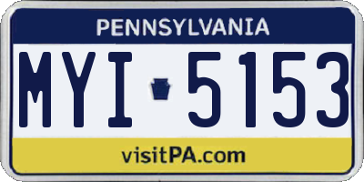 PA license plate MYI5153