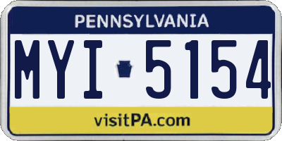 PA license plate MYI5154