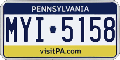 PA license plate MYI5158