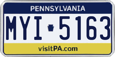 PA license plate MYI5163