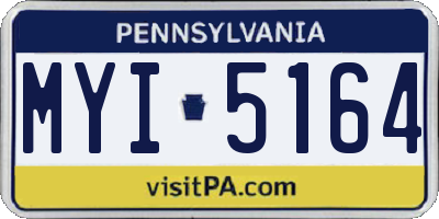 PA license plate MYI5164