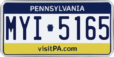 PA license plate MYI5165