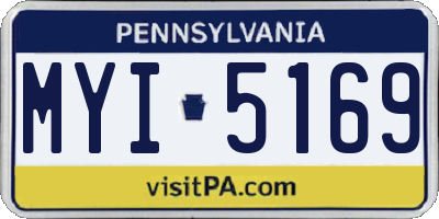 PA license plate MYI5169